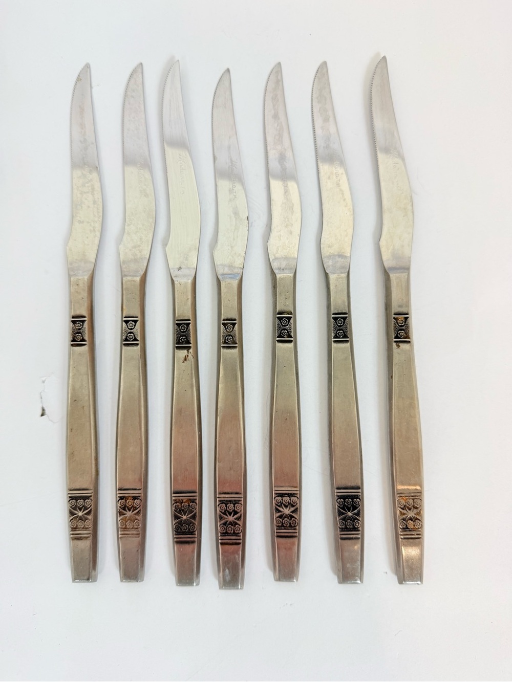 Vintage Stainless Steel Madeira T.M. Steak Knives MCM Japan Lot Of 7
